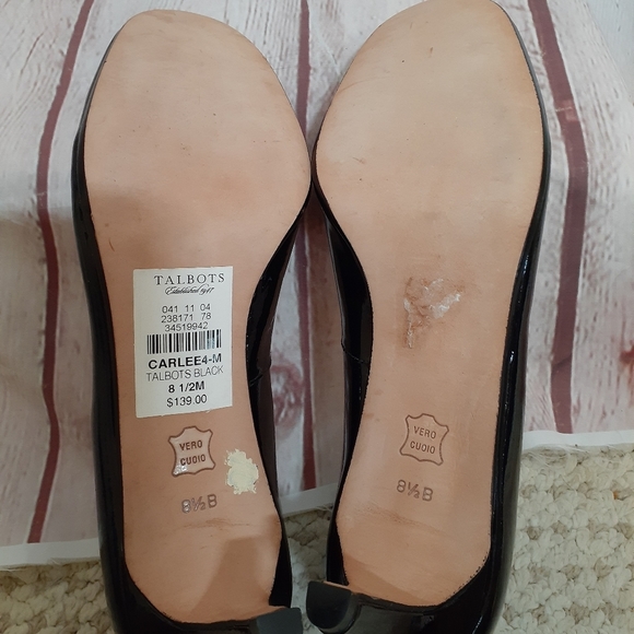 NWT Talbots Carolee Blk Patent Leather Pumps 8.5 - Picture 4 of 4